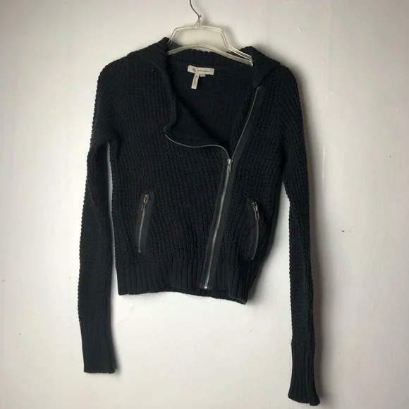 BCBGeneration Black Knit Sweater with Zipper Side Size Small - Picture 2 of 14